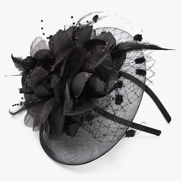Fascinator Hat , pill box Tea Party Feather Headband, Cocktail Hat Weddings main image 4